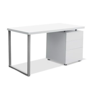 Metal Desk with 3 Drawers – White