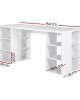 3 Level Desk with Storage & Bookshelf – White