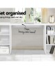 3 Level Desk with Storage & Bookshelf – White