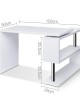 Rotary Corner Desk with Bookshelf – White