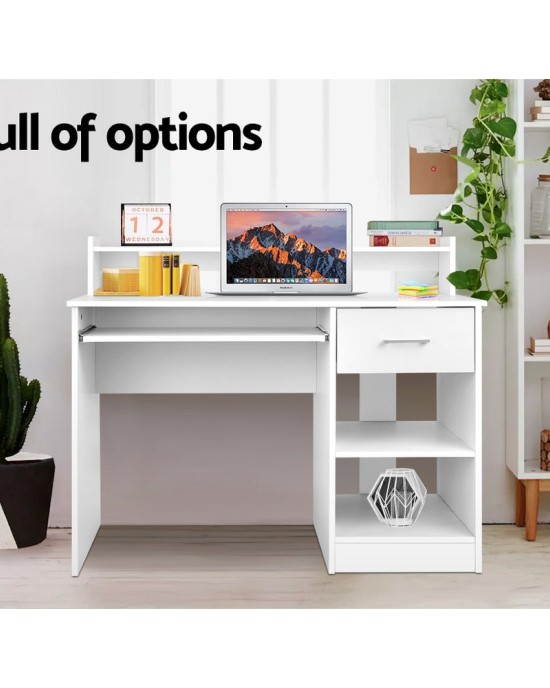 Office Computer Desk with Storage – White