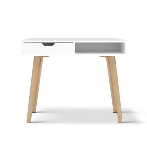 Wood Computer Desk with Drawers – White