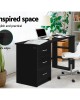 Office Computer Desk Student Study Table Workstation 3 Drawers 120cm Black