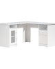 Corner Computer Desk Office Study Desks Table L-Shape Drawers Tables