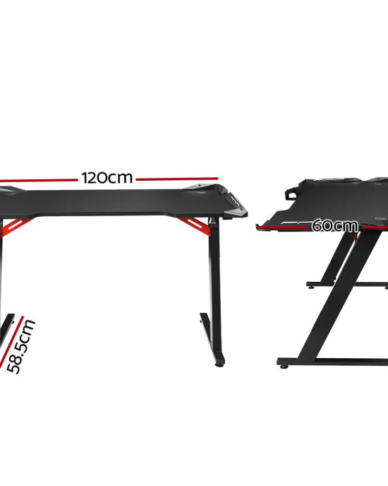 Gaming Desk Computer Desks Table Study Home Ofiice RGB LED Light 120CM