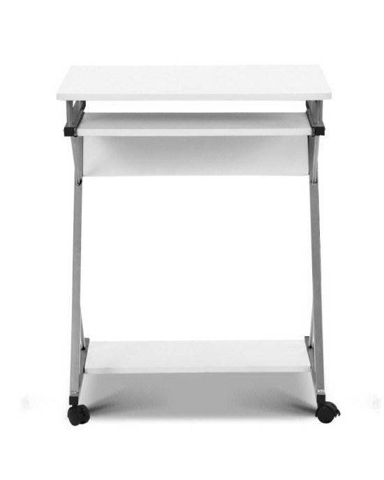 Metal Pull Out Table Desk – White