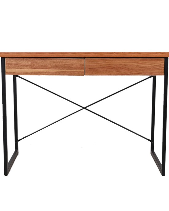 Metal Desk with Drawer – Walnut