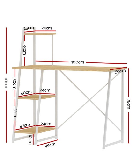 Computer Desk Laptop Table Bookshelf Desk Storage Rack Home Study Office