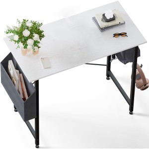 Home Office Work Desk with Headphone Hook, Small Office Desk Study Writing Table