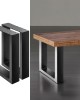 2x Coffee Dining Table Legs Steel Industrial Vintage Bench Metal Box Shape 400MM