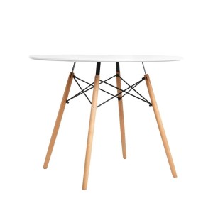 Mefunb Dining Table Round 4 Seater Replica Tables Cafe Timber White 90cm