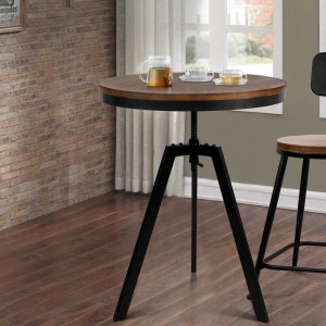 Mefunb Ferrum Adjustable Bar Table – Dark Brown and Black