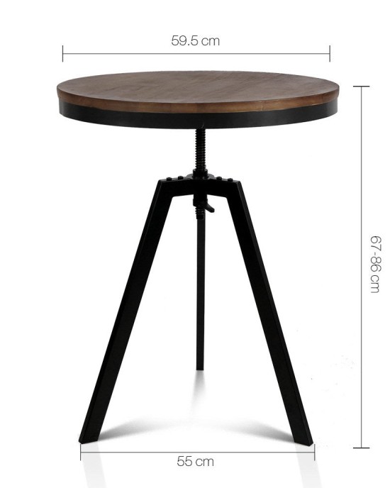 Mefunb Ferrum Adjustable Bar Table – Dark Brown and Black