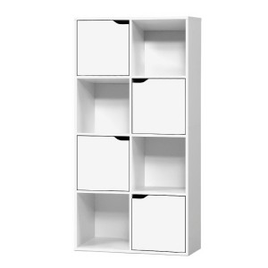 Display Shelf 8 Cube Storage 4 Door Cabinet Organiser Bookshelf Unit White