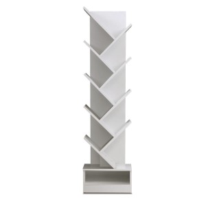 Display Shelf 9-Shelf Tree Bookshelf Book Storage Rack Bookcase White