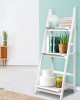 Display Shelf 3 Tier Wooden Ladder Stand Storage Book Shelves Rack White