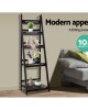 Display Shelf 5 Tier Wooden Ladder Stand Storage Book Shelves Rack Coffee