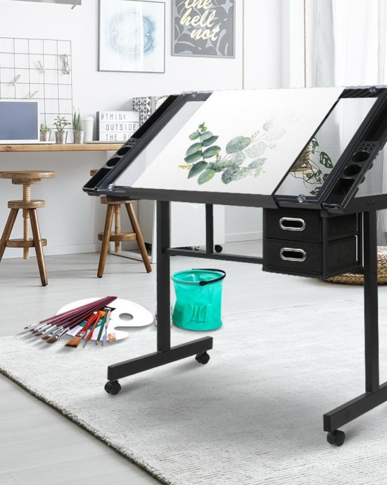 Adjustable Drawing Desk – Black and Grey