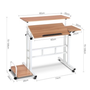 Twin Laptop Table Desk – Light Wood