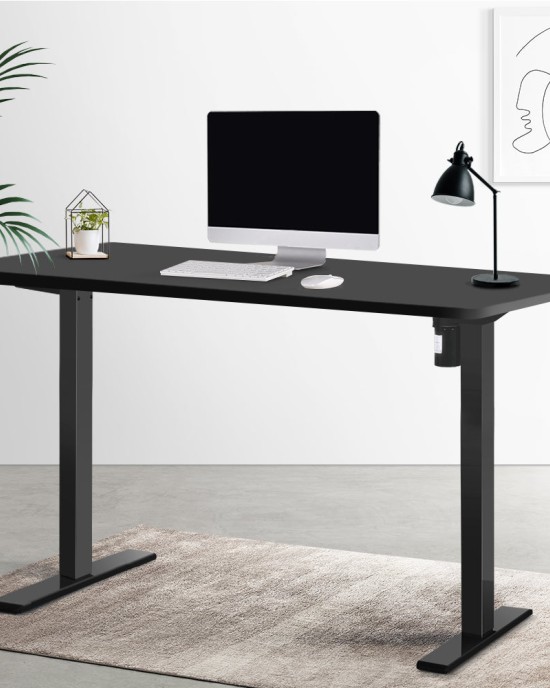 Electric Standing Desk Black 140cm Motorised Adjustable Sit Stand Desks Black