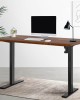 Electric Standing Desk Brown 140cm Motorised Adjustable Sit Stand Desks Black