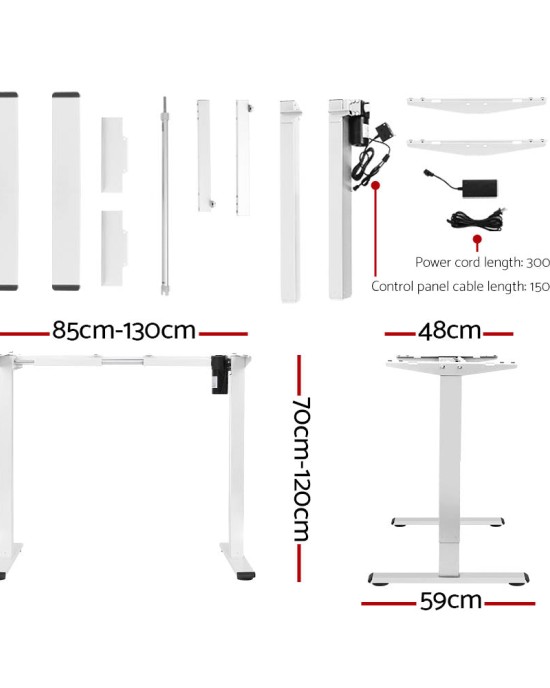 Electric Standing Desk Black 120cm Motorised Adjustable Sit Stand Desks White