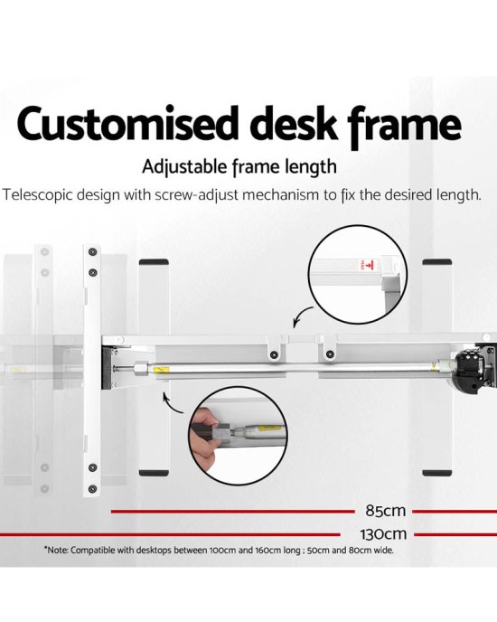 Electric Standing Desk Black 120cm Motorised Adjustable Sit Stand Desks White