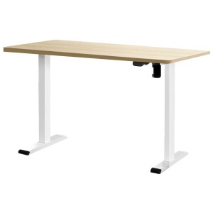 Electric Standing Desk 120cm Motorised Adjustable Sit Stand Desks White Oak