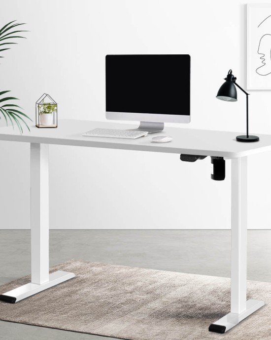 Electric Standing Desk White 120cm Motorised Adjustable Sit Stand Desks White