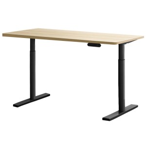 Electric Standing Desk 120cm Motorised Adjustable Sit Stand Desks Black Oak