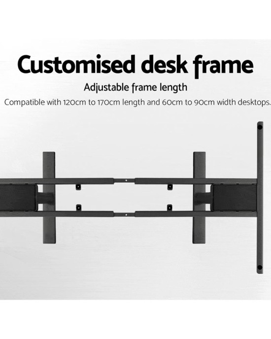 Electric Standing Desk 120cm Motorised Adjustable Sit Stand Desks Black Brown