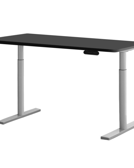 Electric Standing Desk 140cm Height Adjustable Sit Stand Desks Grey Black 140cm